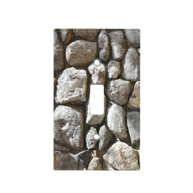 Rustic Country Nature Stone Wall Rocks Photo Light Switch Cover (Front)