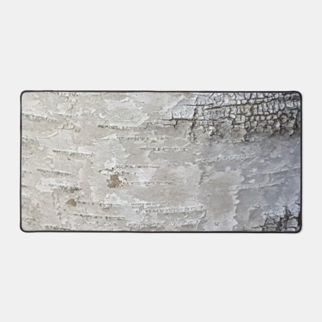 Rustic Country Nature White Birch Bark Photo Desk Mat (Front)