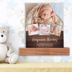 Rustic Country New Baby Personalized Photo Collage Picture Ledge