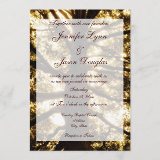 Rustic Country Oak Tree Wedding Invitations