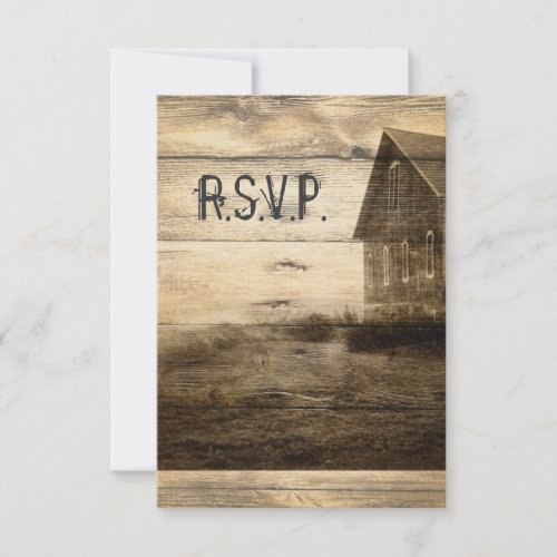 Rustic Country Old Barn Wedding RSVP response