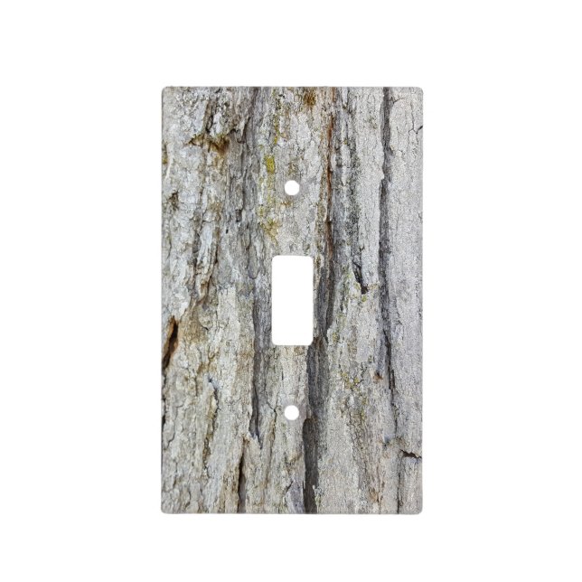 Rustic Country Old Oak Tree Rough Bark Photo Light Switch Cover (Front)