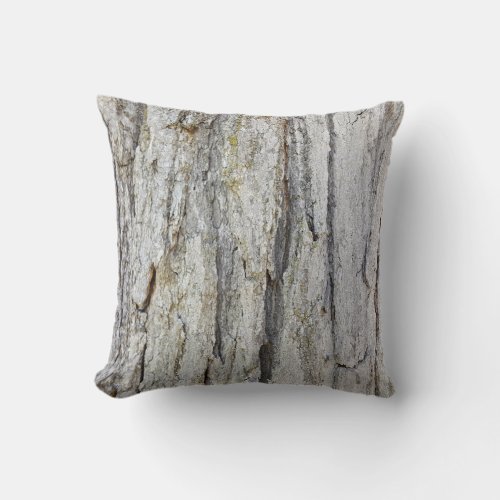 Rustic Country Old Oak Tree Rough Bark Photo Throw Pillow