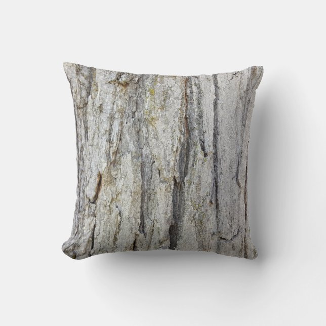 Rustic Country Old Oak Tree Rough Bark Photo Throw Pillow (Front)