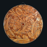 rustic country old west cowboy western leather dart board<br><div class="desc">rustic country old west cowboy western leather office supplies. tooled leather print accessories.</div>