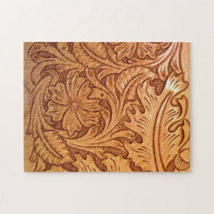 rustic country old west cowboy western leather jigsaw puzzle