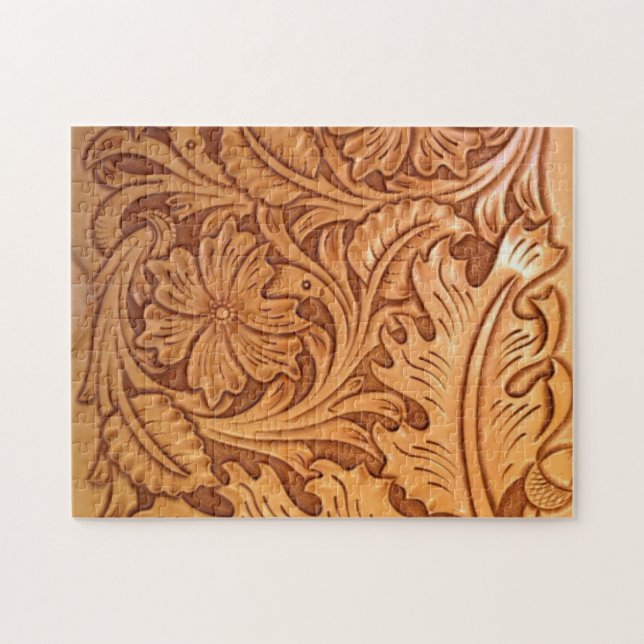 rustic country old west cowboy western leather jigsaw puzzle (Horizontal)