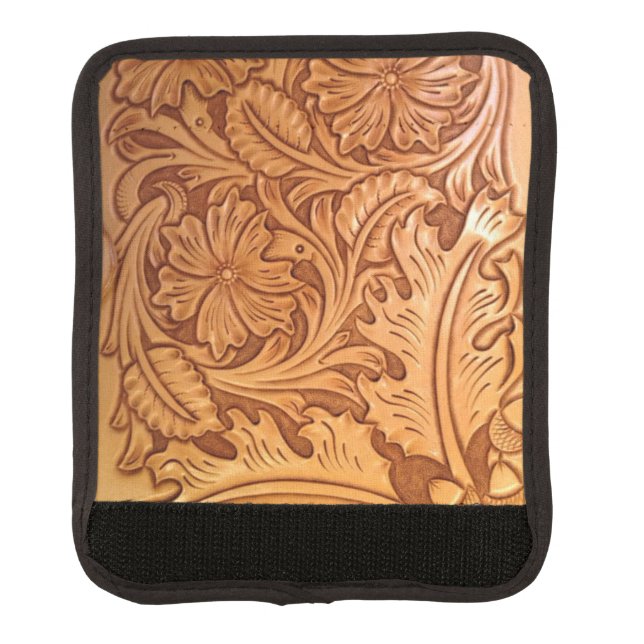 rustic country old west cowboy western leather luggage handle wrap (Front)