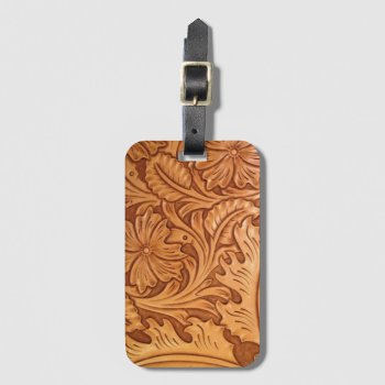 Rustic Country Old West Cowboy Western Leather Luggage Tag by WhenWestMeetEast at Zazzle