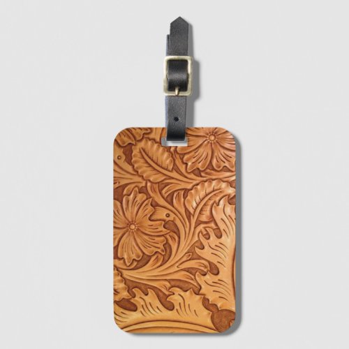 rustic country old west cowboy western leather luggage tag
