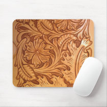 rustic country old west cowboy western leather mouse pad