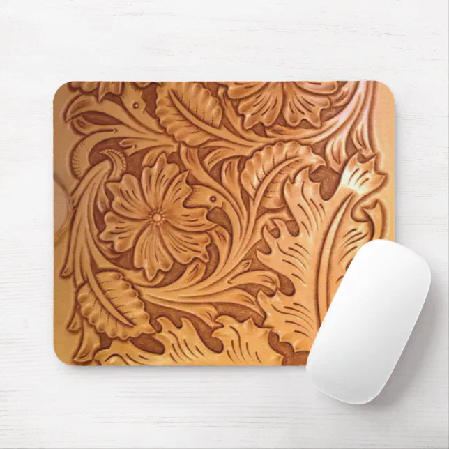 rustic country old west cowboy western leather mouse pad | Zazzle