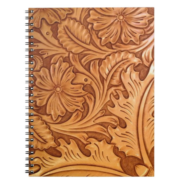 rustic country old west cowboy western leather notebook (Front)