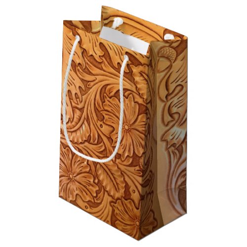 rustic country old west cowboy western leather small gift bag