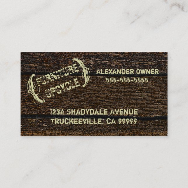 Rustic Country Old Wood Look Business Card (Front)