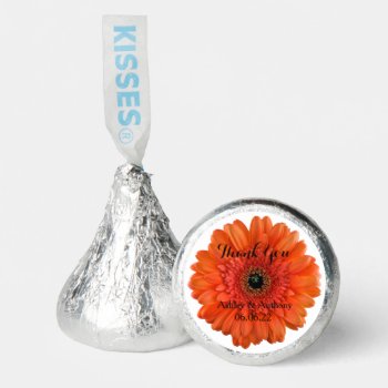 Rustic Country Orange Daisy Personalized Wedding Hershey®'s Kisses® by wasootch at Zazzle