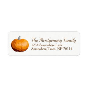 Rustic Country Orange Fall Harvest Pumpkin Label