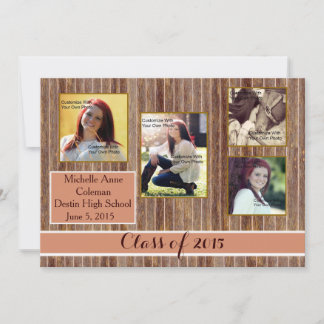 Rustic Country Orange Graduation Announcement
