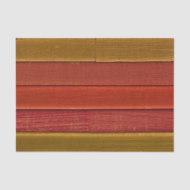 Rustic Country Orange Yellow Wood Grain Texture Tissue Paper (Front)