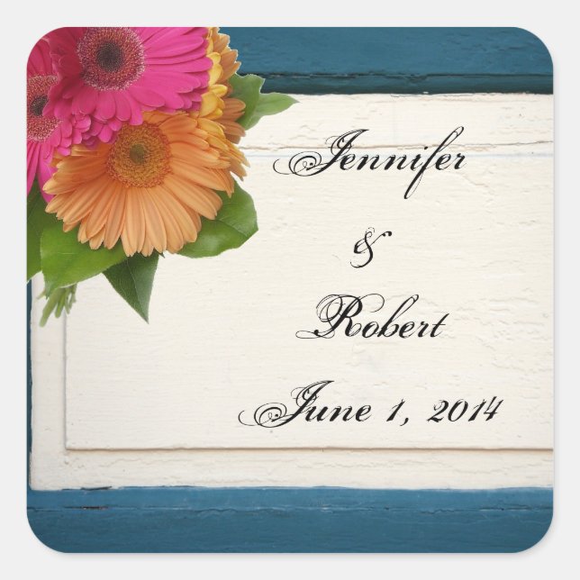 Rustic Country Painted Wood Daisies Envelope Seal (Front)