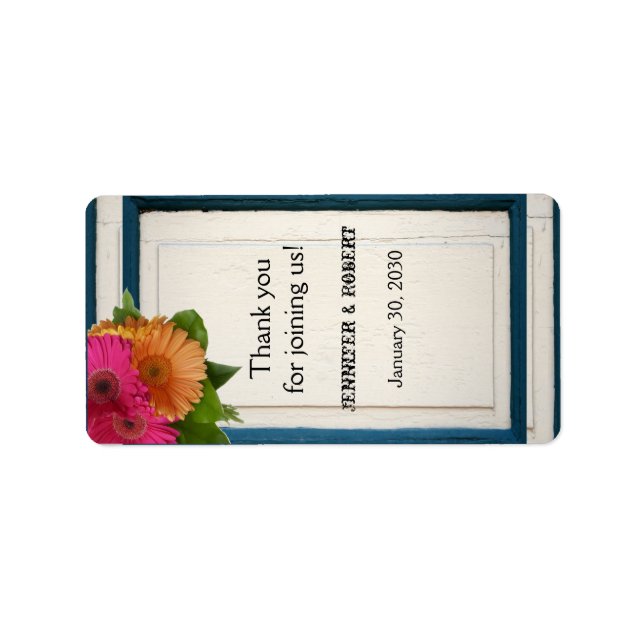 Rustic Country Painted Wood Wedding Lip Balm Label (Front)