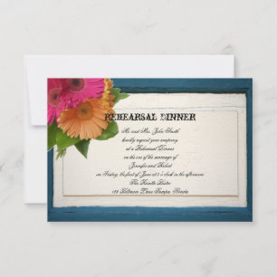 Rustic Country Painted Wood Wedding Rehearsal Invitation