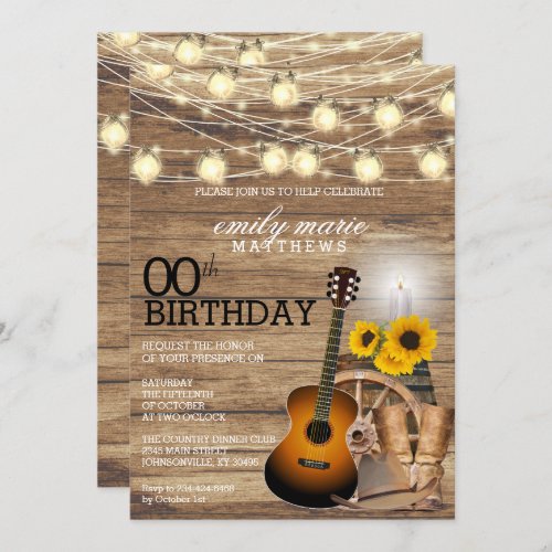 Rustic Country Party _ 00th Birthday Invitation