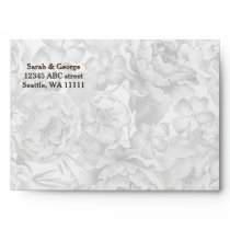 Rustic Country Peony Barn Wood Wedding Envelope