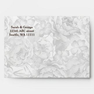 Rustic Country Peony Barn Wood Wedding Envelope