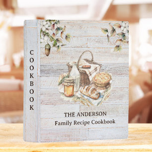 Rustic Country Personalized Family Recipe Cookbook Mini Binder