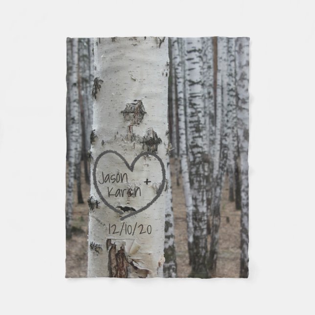 Rustic Country Personalized His and Her Names Fleece Blanket (Front)