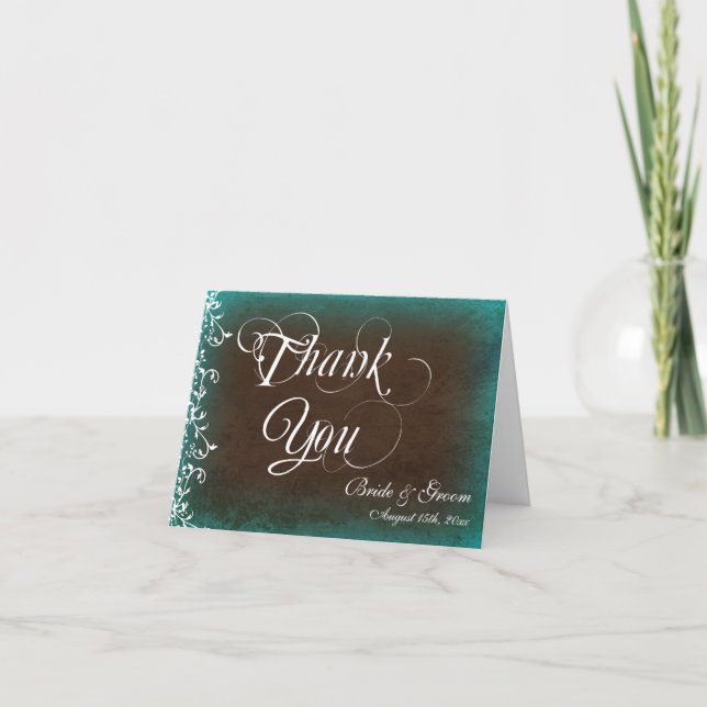 Rustic Country Personalized Wedding Thank You Card (Front)