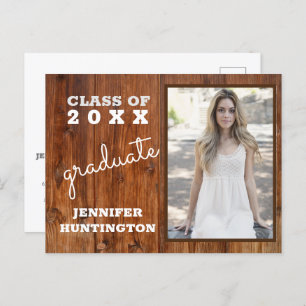 Rustic Country Photo 2025 Graduation Party Invitat Invitation Postcard