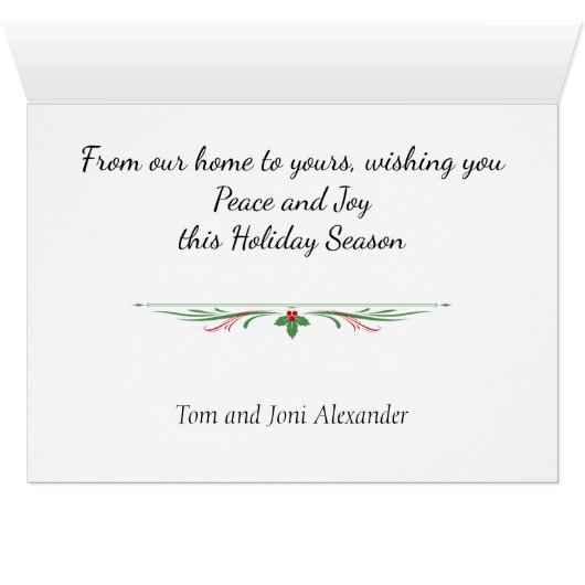 Rustic Country Photo Christmas Card (Inside Horizontal (Bottom))