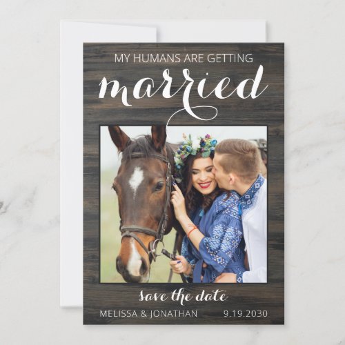 Rustic Country Photo Horse Pet Equestrian Wedding  Save The Date