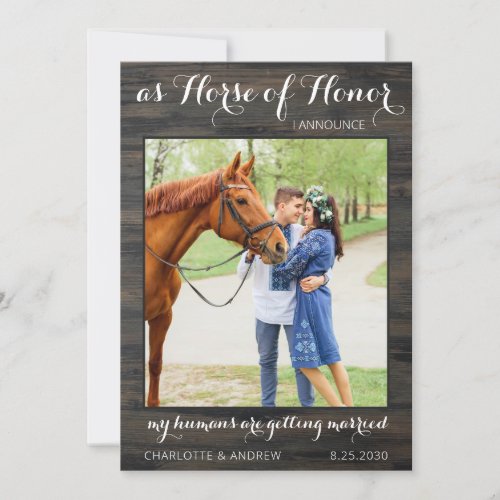Rustic Country Photo Personalize Pet Horse Wedding Save The Date