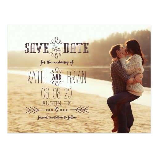 Rustic Country Photo Save the Date Postcard | Zazzle