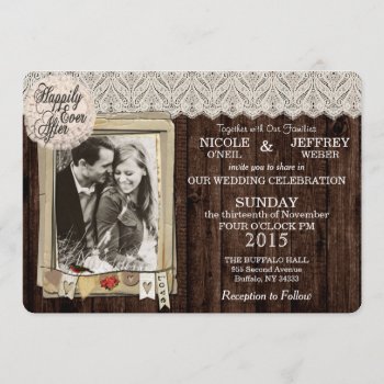 Rustic Country Photo Wedding Invitation by My_Wedding_Bliss at Zazzle