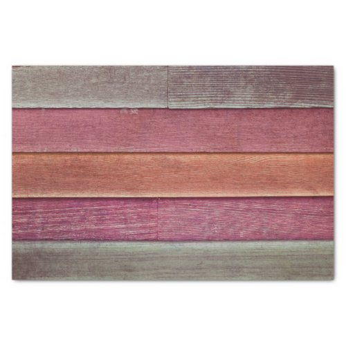 Rustic Country Pink Orange Wood Grain Texture Tissue Paper