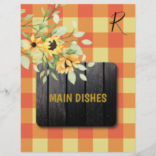 Rustic country plaid recipe organizer divider
