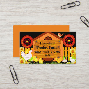 Rustic Country Poultry Farm Farmhouse Organic Eggs Business Card
