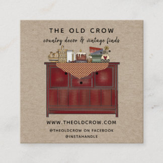 Rustic Country Primitive Square Business Card