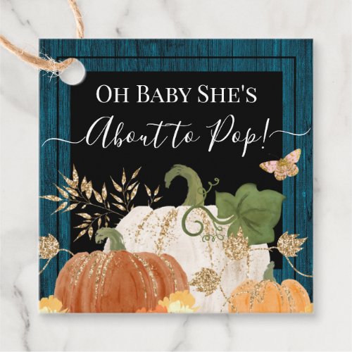 Rustic Country Pumpkin Baby Shower Pop Favor Tags