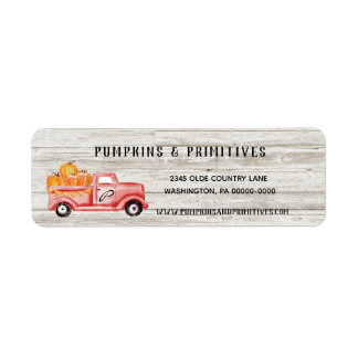 Rustic Country Pumpkin Farmhouse Return Address Label