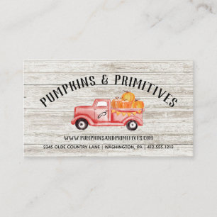 Rustic Country Pumpkin Farmhouse Wood Business Car Card