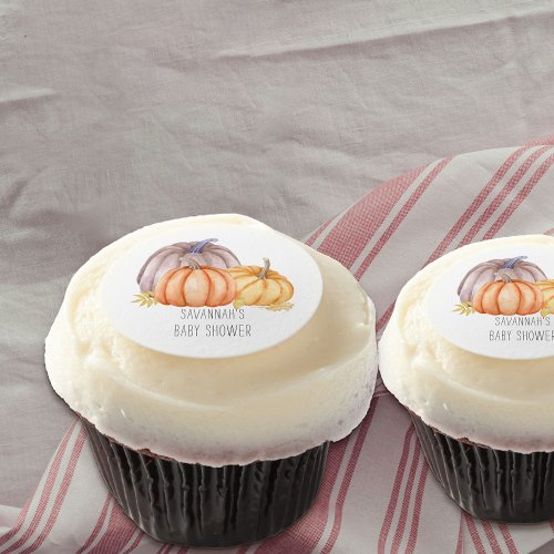 Rustic Country Pumpkin Personalized Edible Frosting Rounds