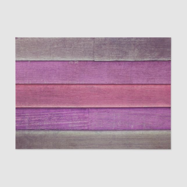 Rustic Country Purple Brown Wood Grain Texture Tissue Paper (Front)