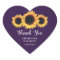 Rustic Country Purple Burlap Sunflower Thank You