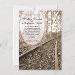 Rustic Country Railroad Tracks Wedding Invitations