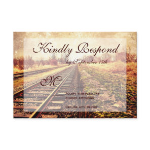 Rustic Country Railroad Tracks Wedding RSVP Cards